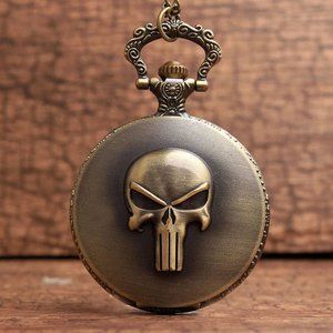 Punisher Pocket Watch NEW VIntage Antique Bronze